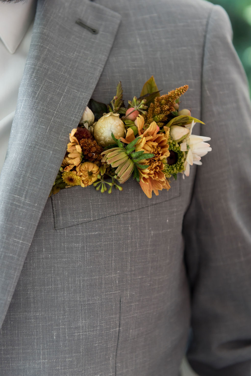 Groom's botanical pocket square