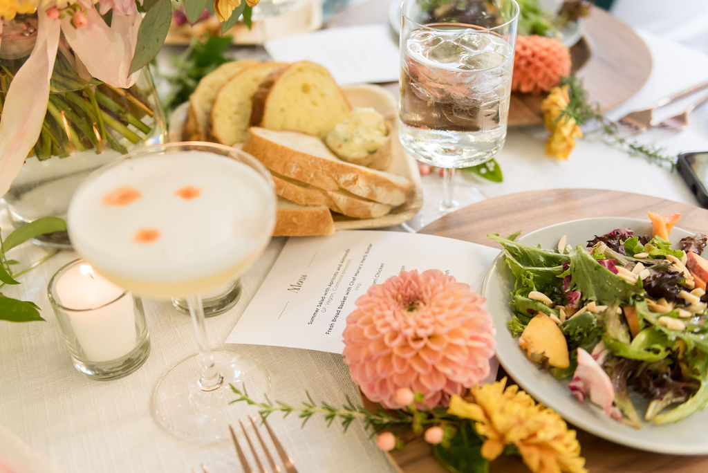 Plating details with dahlias