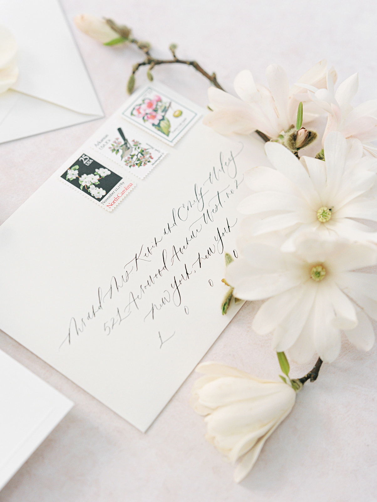 Chateau-Lill-Wedding-Stationery-and-Blooming-Branches.jpg Wedding stationery with blooming branches
