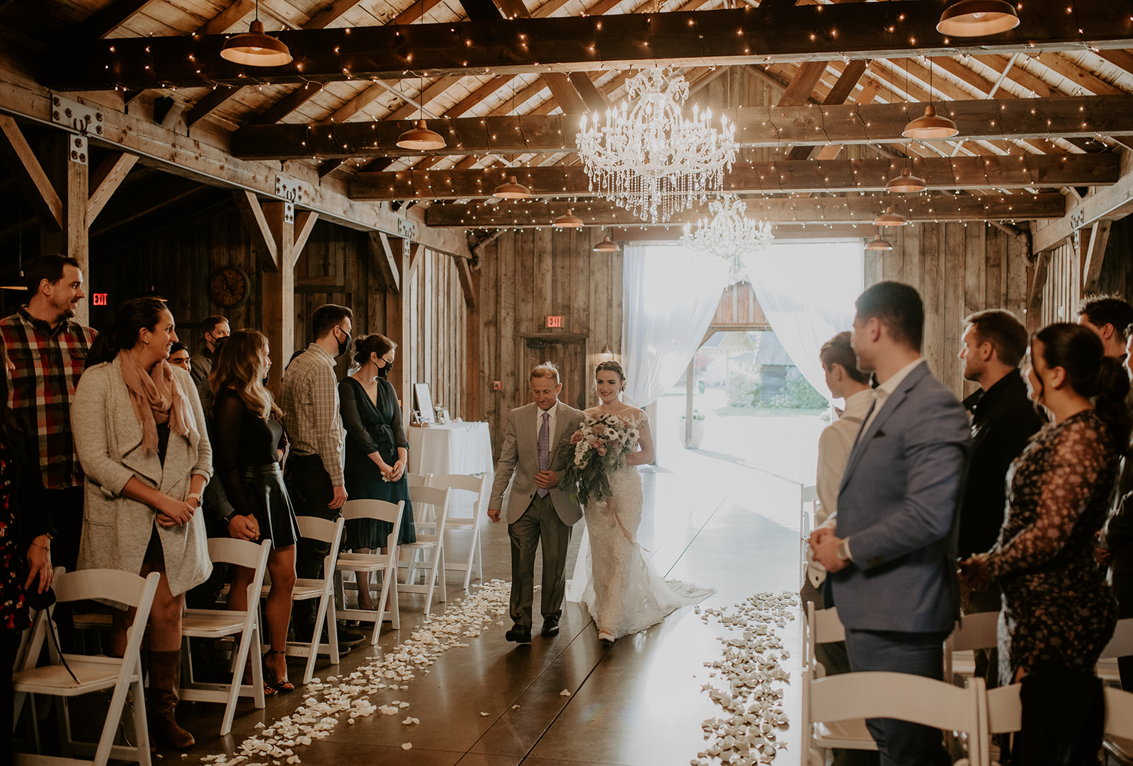 Bride walking down the aisle