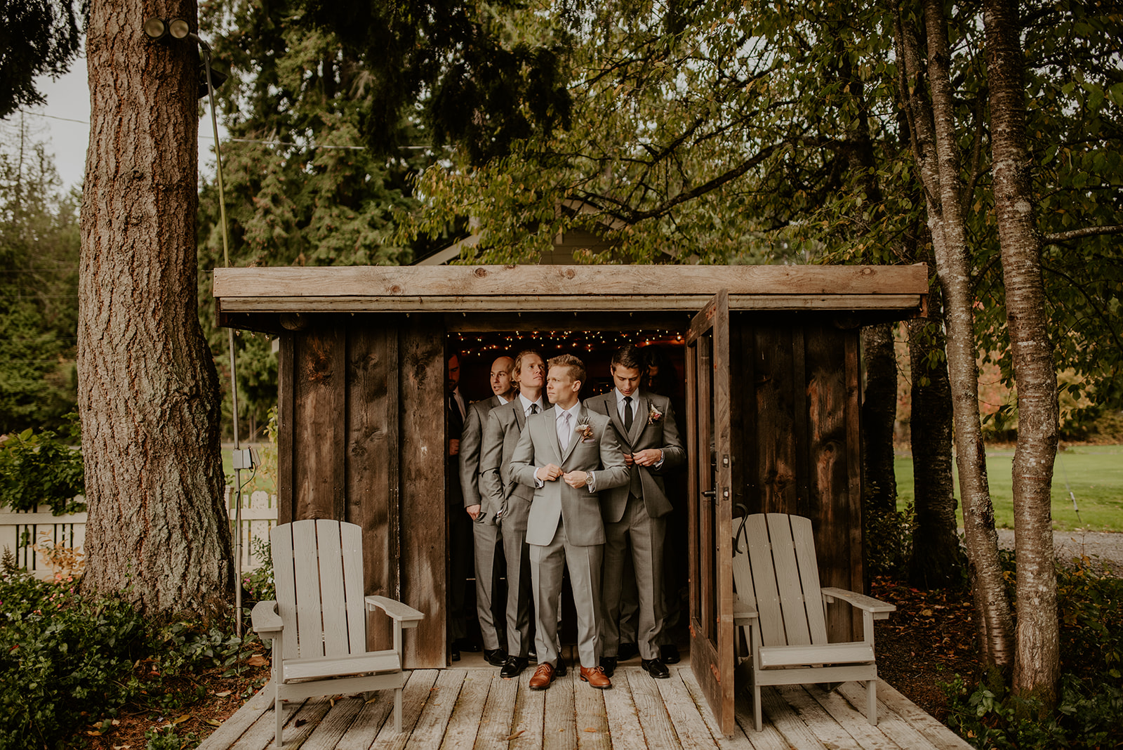 Groom and his groomsmen getting ready