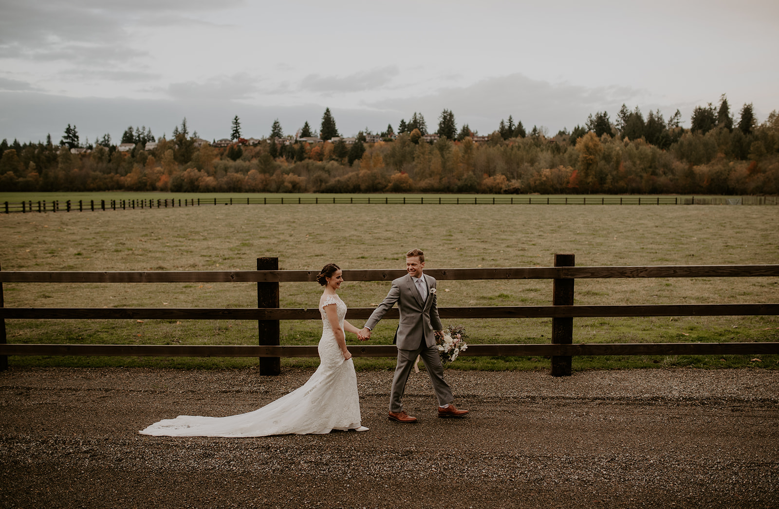 The couple walking around Kelley Farm