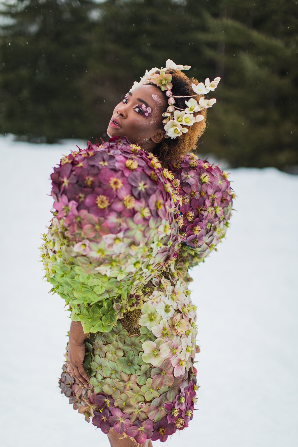Seattle-Wedding-Florist-Bloom-Poet-Couture-Flower-Dress-American-Flowers-Week-2021-Flower-Dress-Back The back of the flower dress