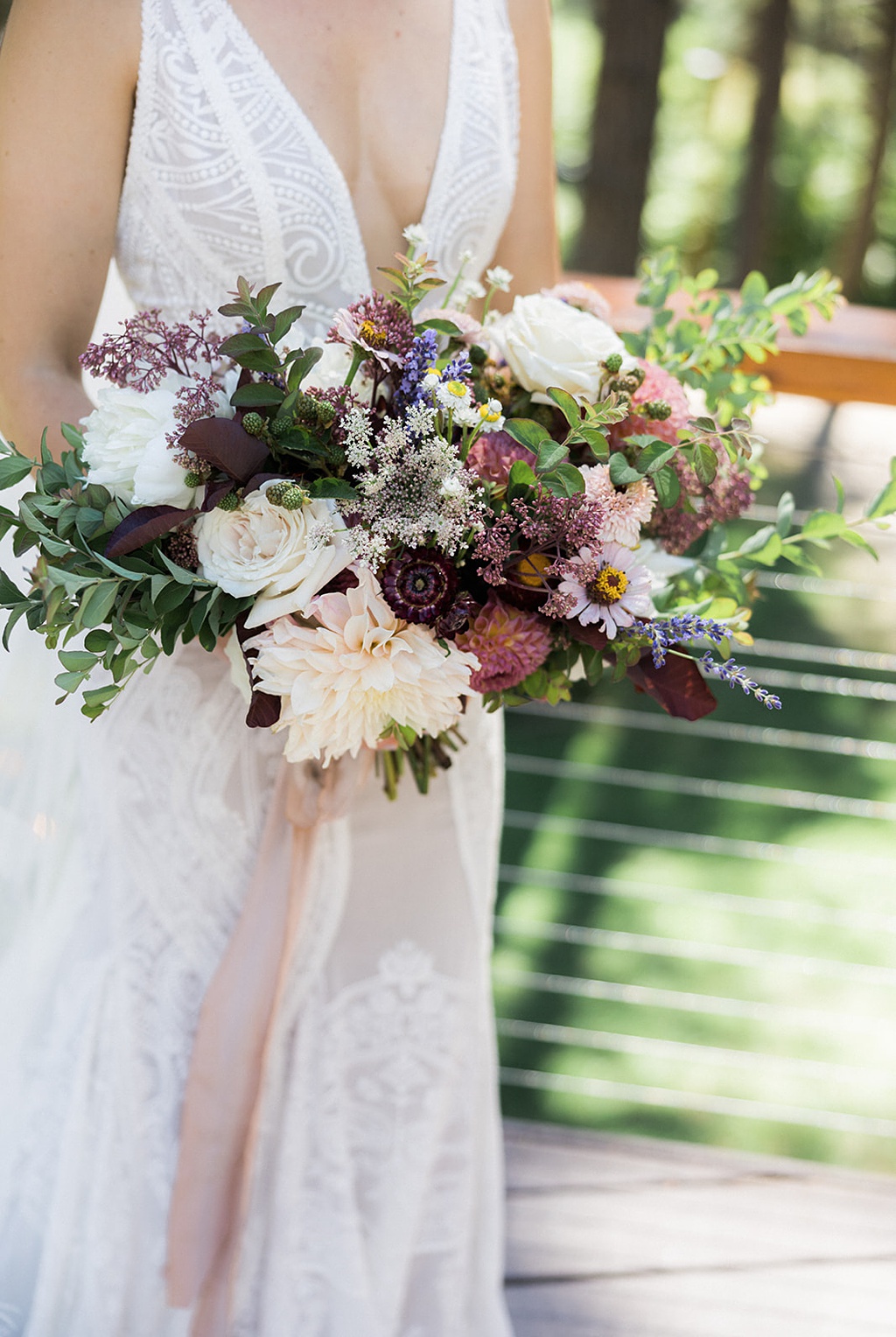 Bloom-Poet-Seattle-Wedding-Florist-Tierra-Retreat-Center-Wedding-Bouquet-Summer A close up of the summer bridal bouquet used in this Tierra Retreat Center wedding
